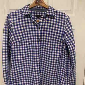 Ladies Talbots Blue and White Check Shirt